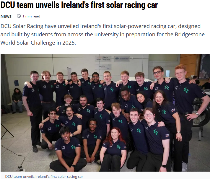 DCU team unveils Ireland's first solar racing car